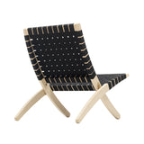 MG501 Outdoor Cuba Chair: Cotton Webbing + Black + Soaped Oak