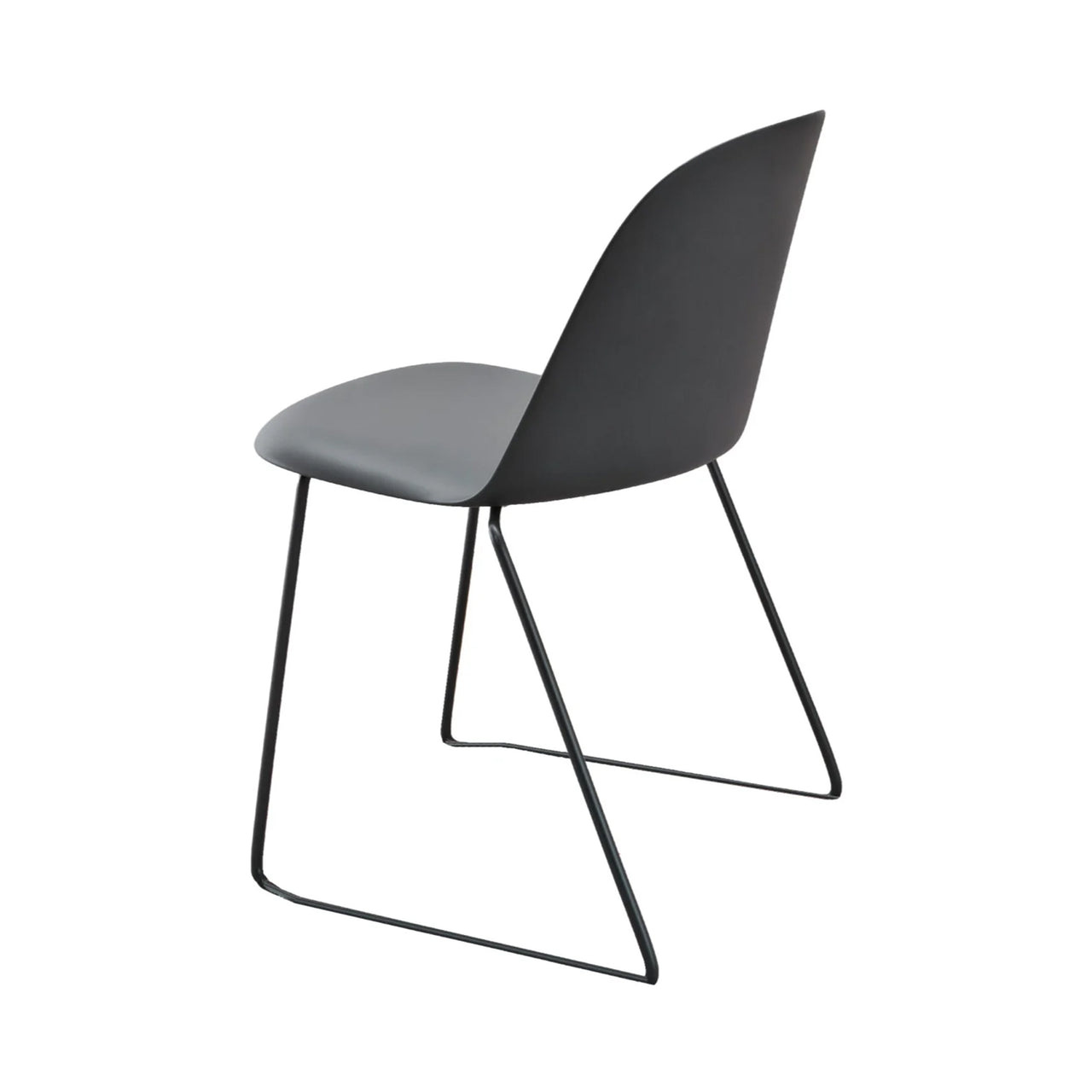 Mariolina Side Chair: Sledge Base + Lacquered Anthracite + Anthracite