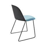 Mariolina Side Chair: Sledge Base + Upholstery + Lacquered Anthracite + Anthracite