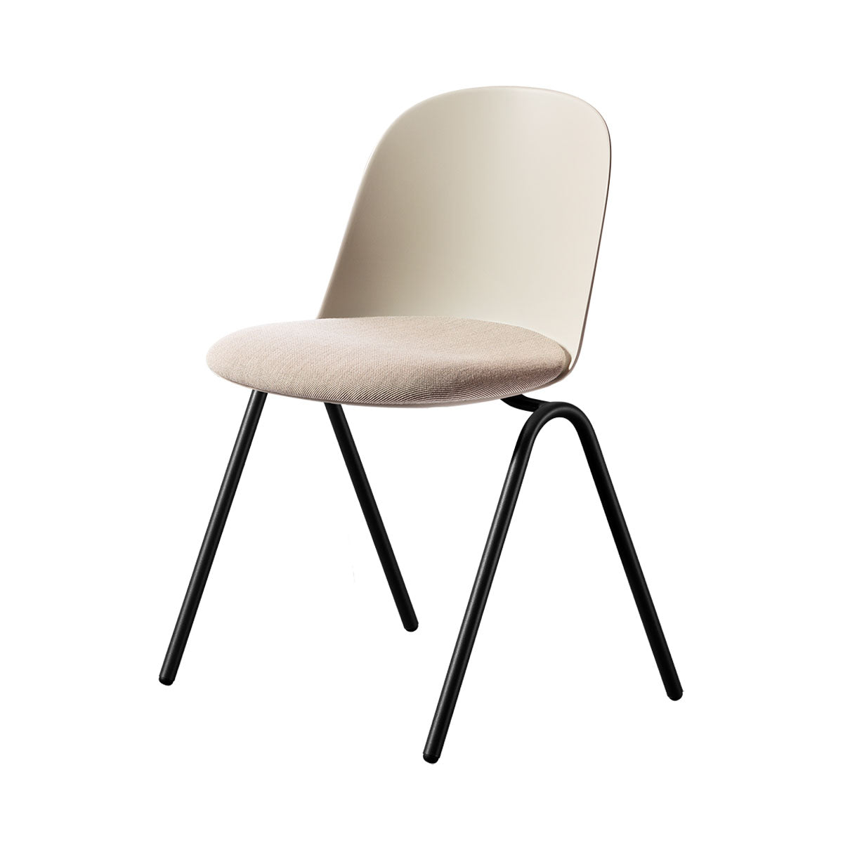 Mariolina Conference Chair: Upholstered + Silk Grey + Lacquered Anthracite