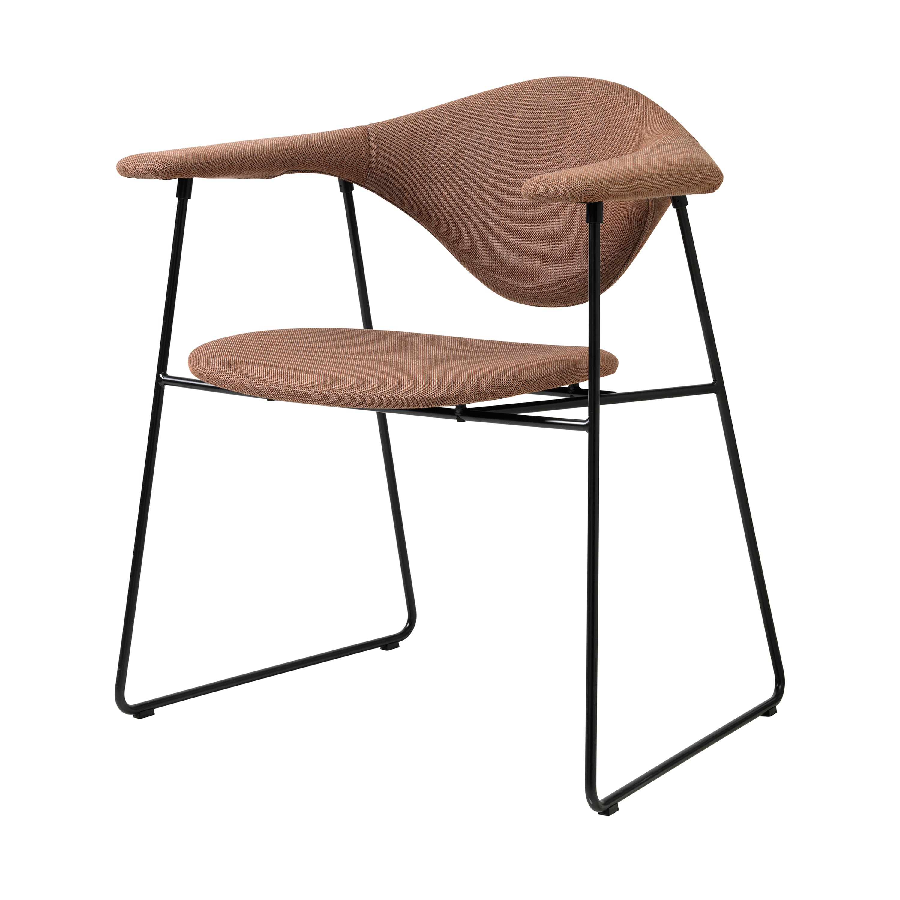 Masculo Dining Chair: Sledge Base + Black Semi Matt