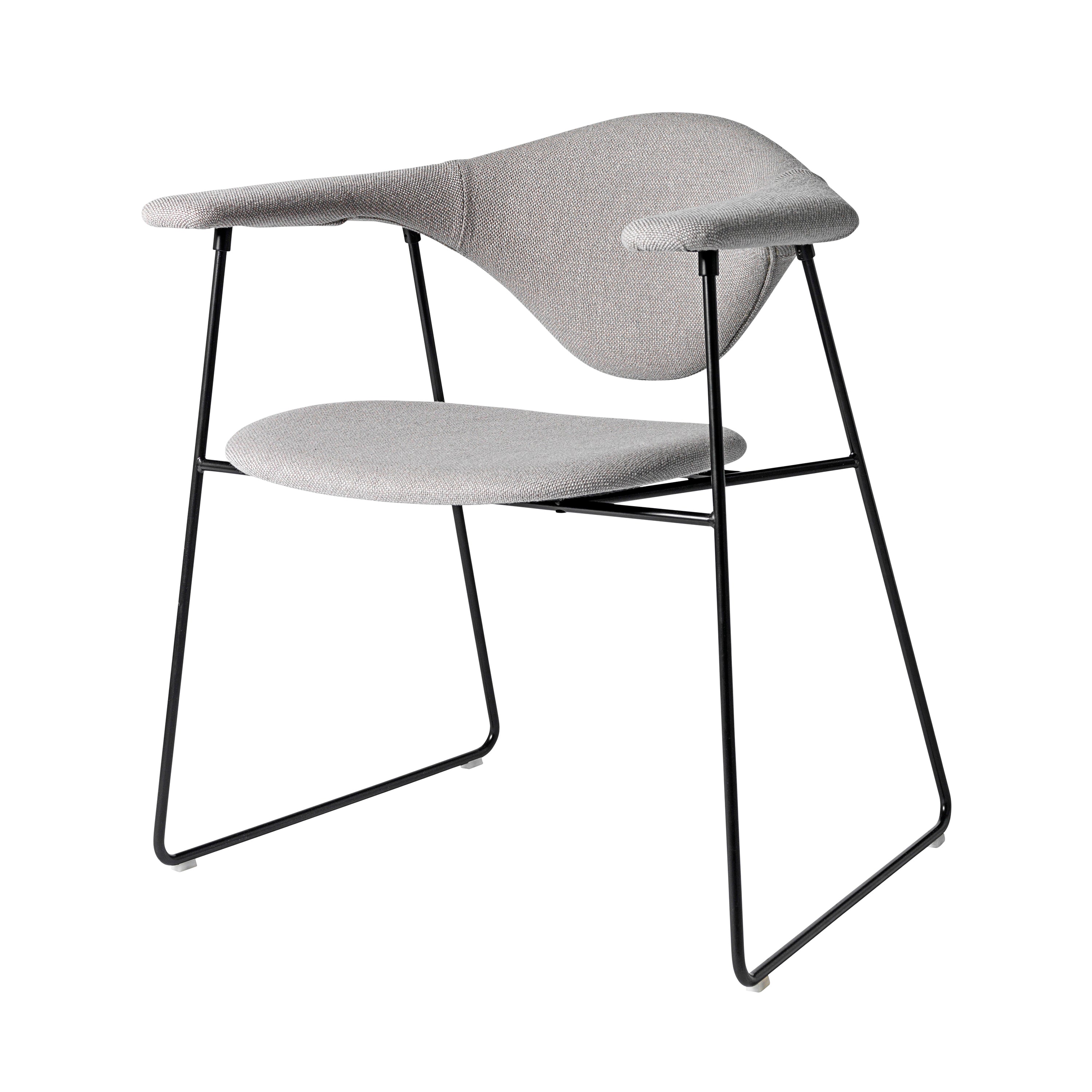 Masculo Dining Chair: Sledge Base + Black Semi Matt