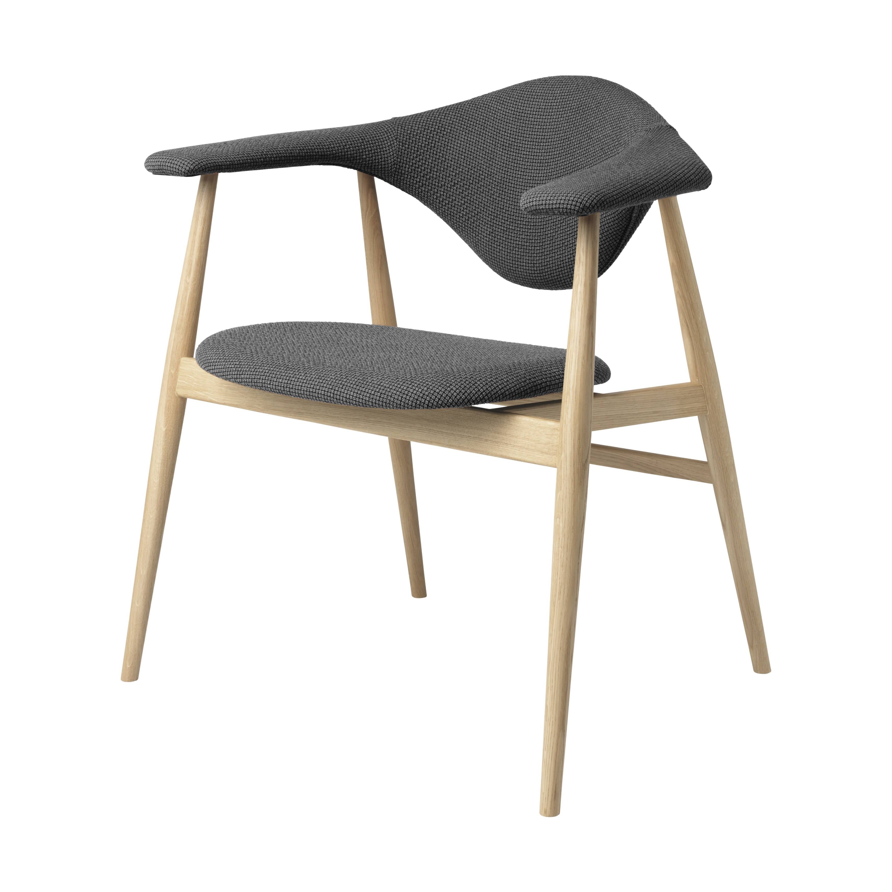 Masculo Dining Chair: Wood Base + Oak Semi Matt Lacquered