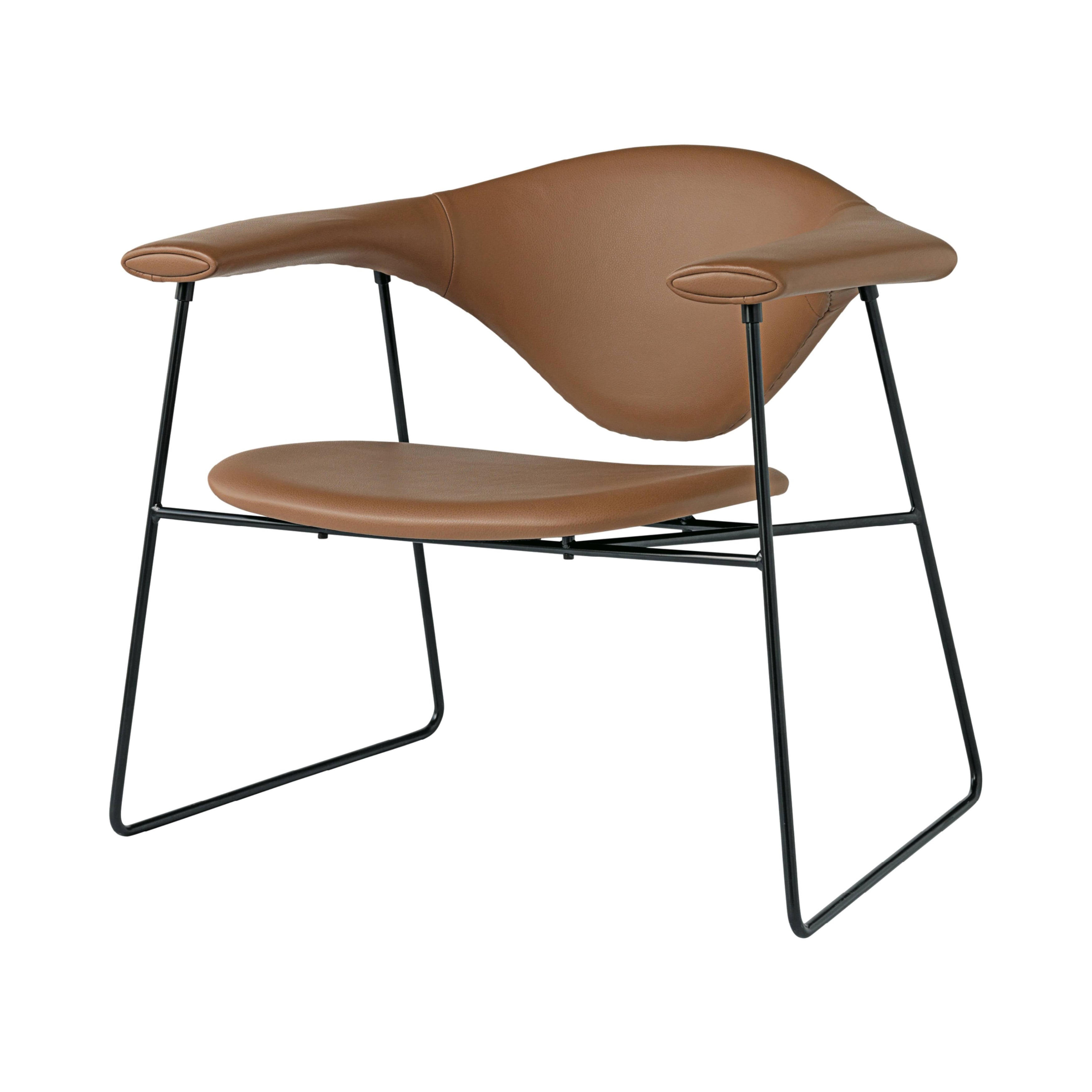 Masculo Lounge Chair: Sledge Base + Black Semi Matt