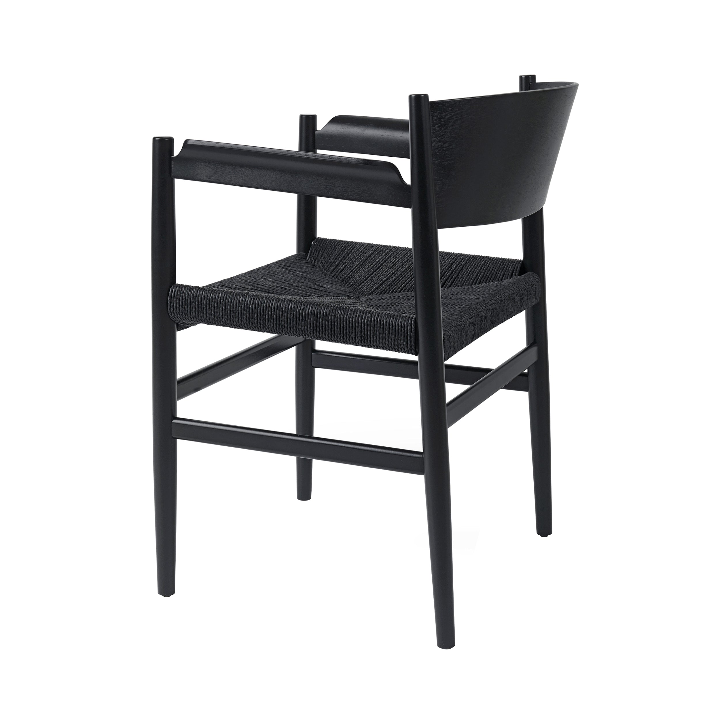Nestor Chair: Black Beech + Black Paper Cord + With Armrest