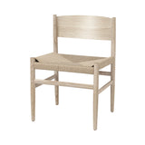 Nestor Chair: Matt Lacquered Oak + Natural Paper Cord + Without Armrest