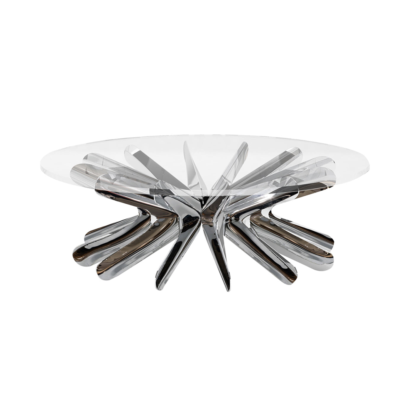 Steel in Rotation Coffee Table: Inox Polished Stainless Steel + Medium