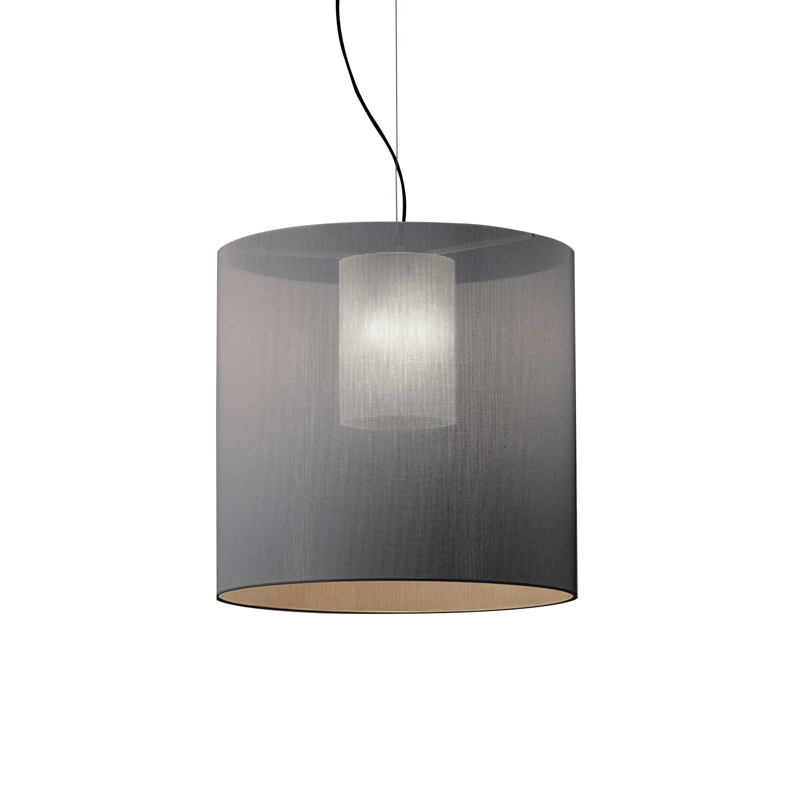 Moaré Pendant Lamp: Large (Single Shade) + Grey