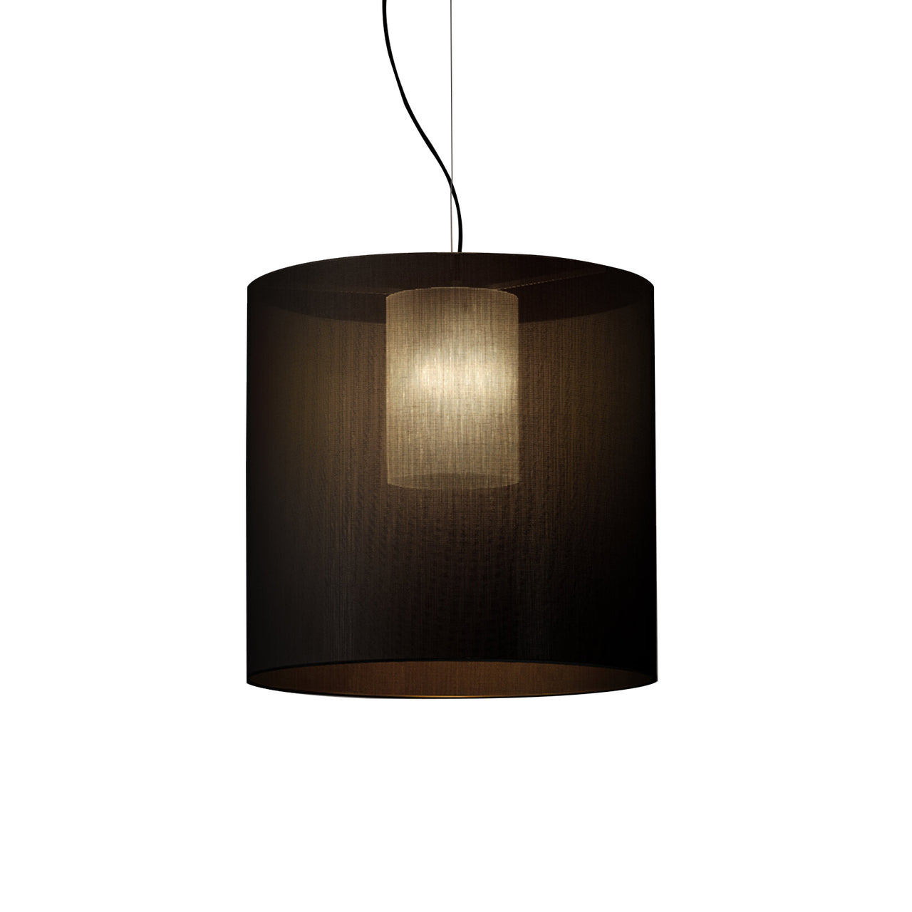 Moaré Pendant Lamp: Large (Single Shade) + Black