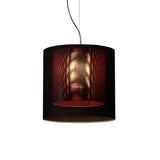 Moaré Pendant Lamp: Large (Double Shade) + Black + Red