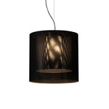 Moaré Pendant Lamp: Large (Double Shade) + Black + Grey