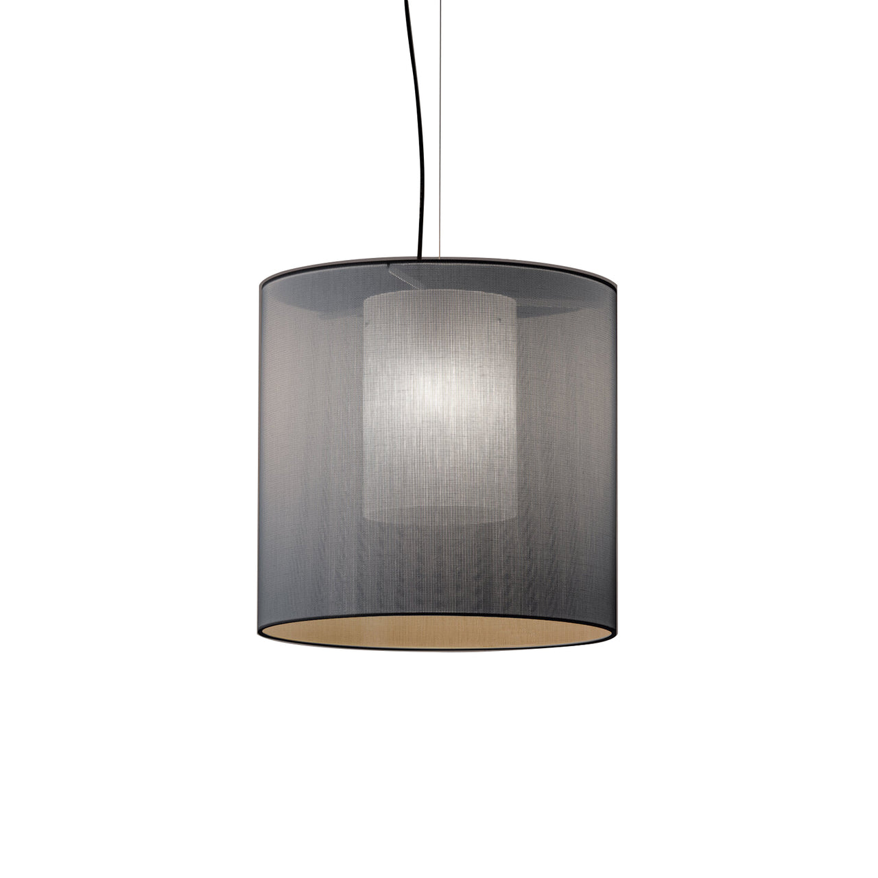 Moaré Pendant Lamp: Medium (Single Shade) + Grey