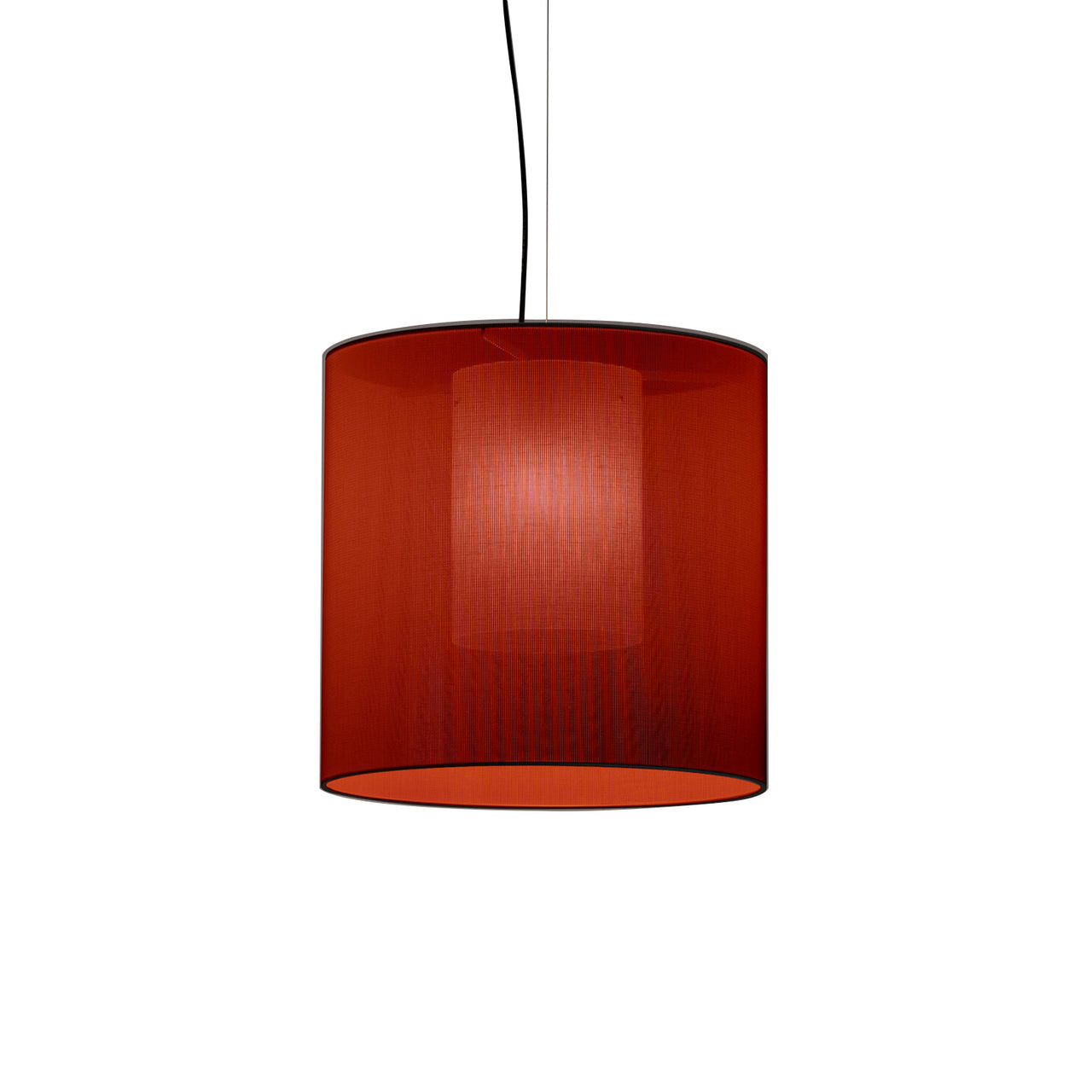 Moaré Pendant Lamp: Medium (Single Shade) + Red