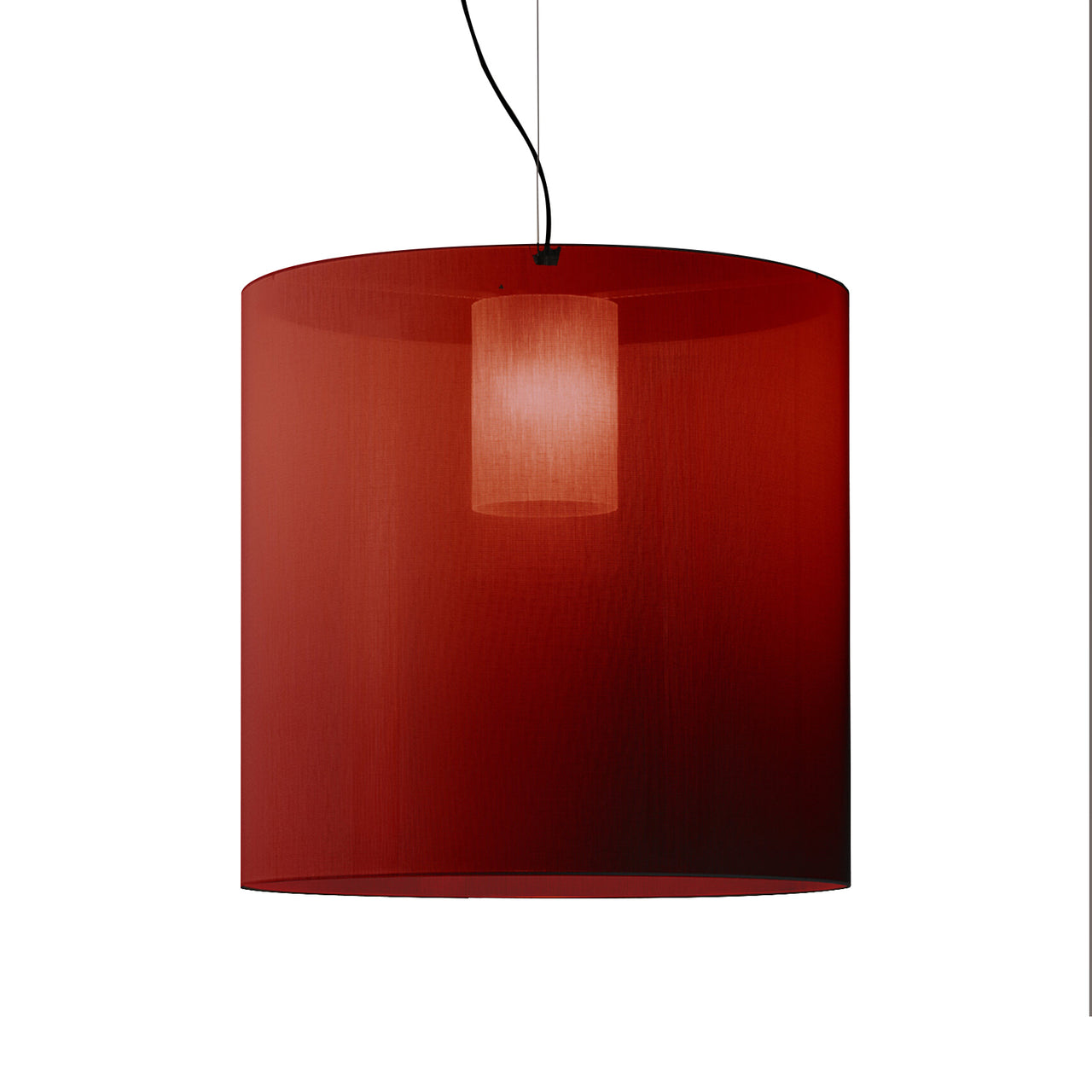 Moaré Pendant Lamp: Extra Large (Single Shade) + Red
