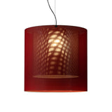 Moaré Pendant Lamp: Extra Large (Double Shade) + Red + Grey