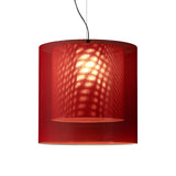 Moaré Pendant Lamp: Extra Large (Double Shade) + Red