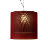 Moaré Pendant Lamp: Extra Large (Double Shade) + Red + Black