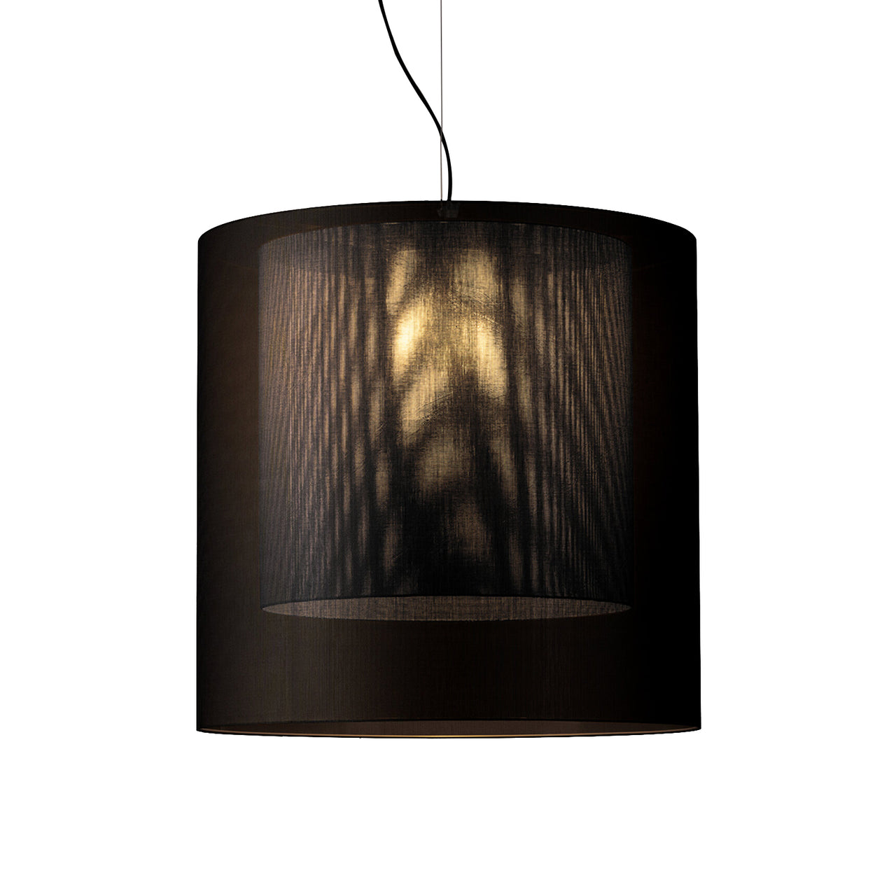Moaré Pendant Lamp: Extra Large (Double Shade) + Black + Grey