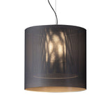 Moaré Pendant Lamp: Extra Large (Double Shade) + Grey + Black