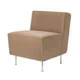 Modern Line Lounge Chair: Dining Height + Brass Shiny