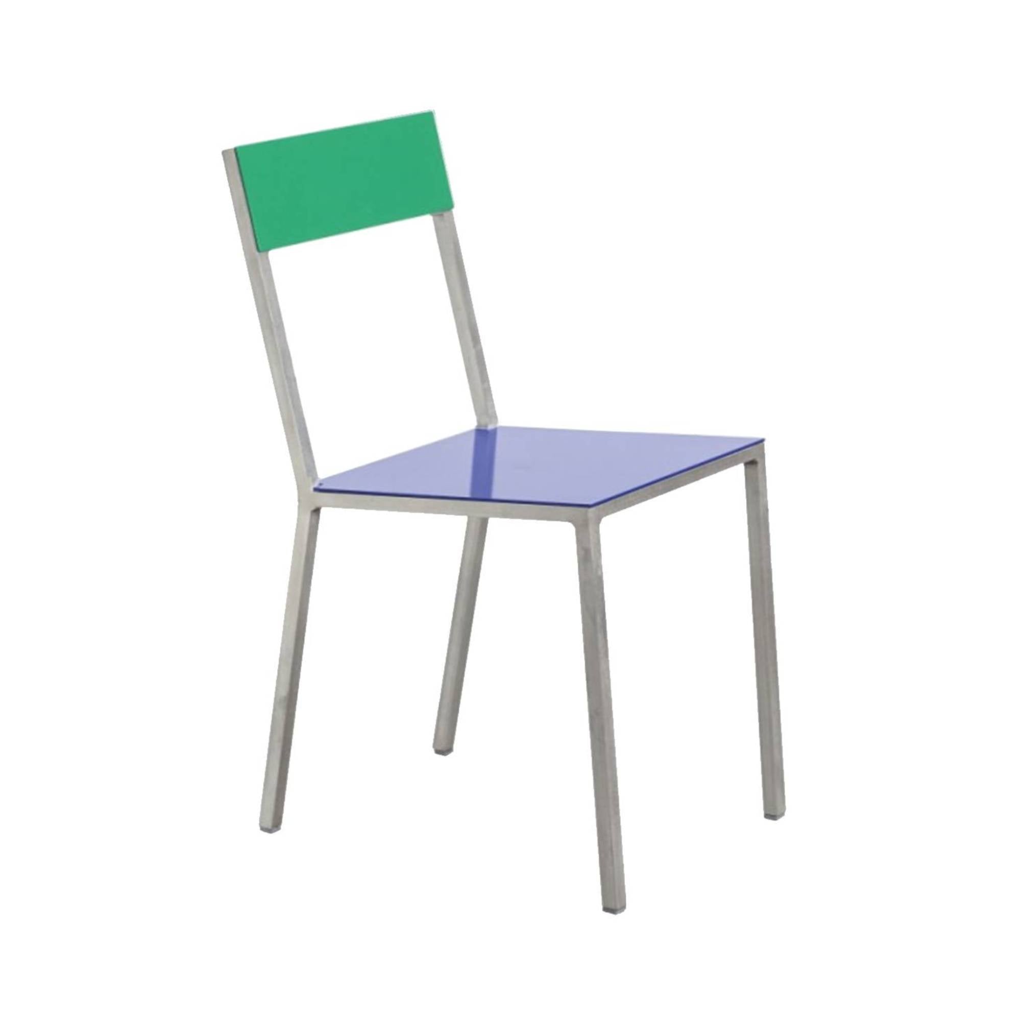 Alu Chair: Dark Blue + Green + Aluminum