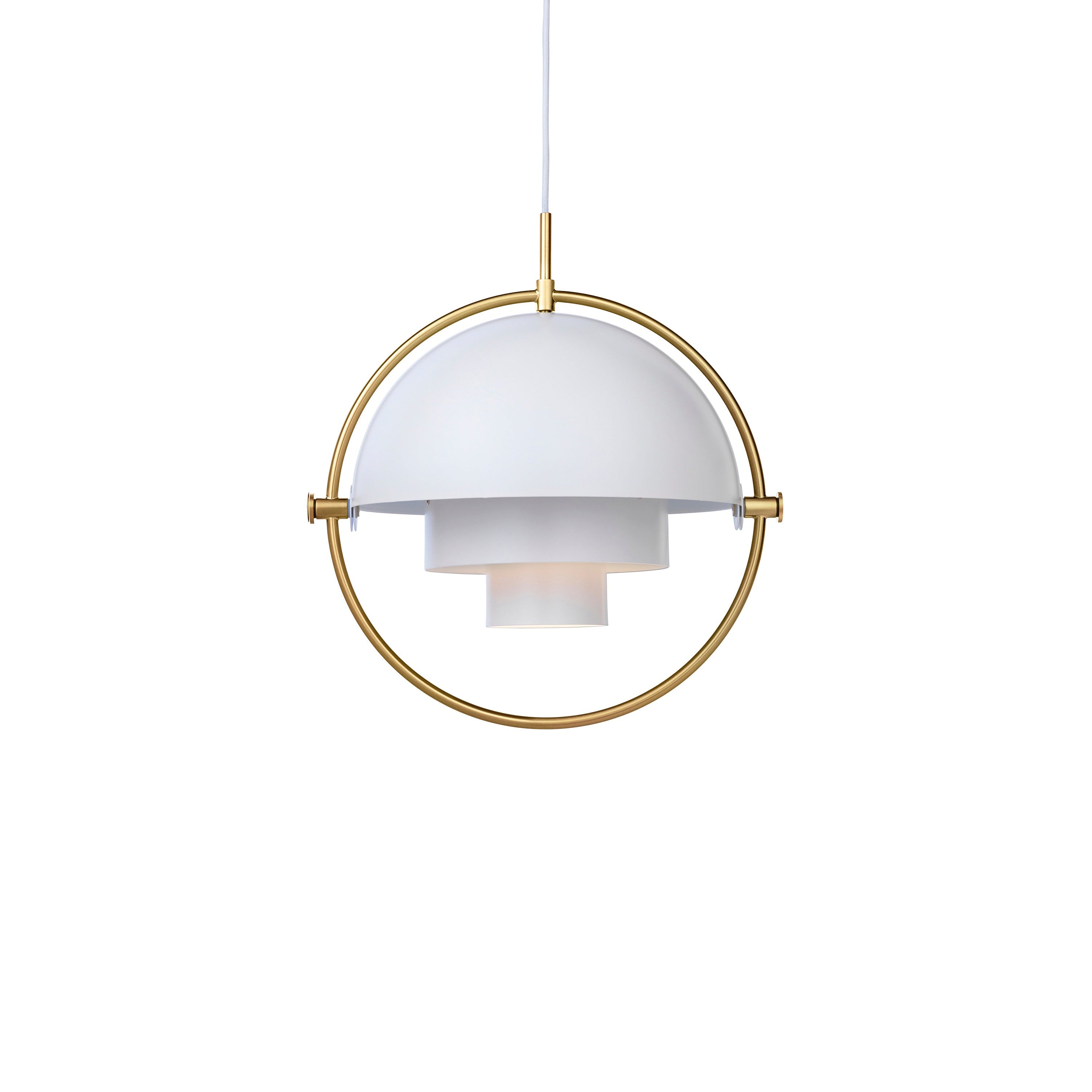 Multi-Lite Pendant: Brass + White Semi Matt
