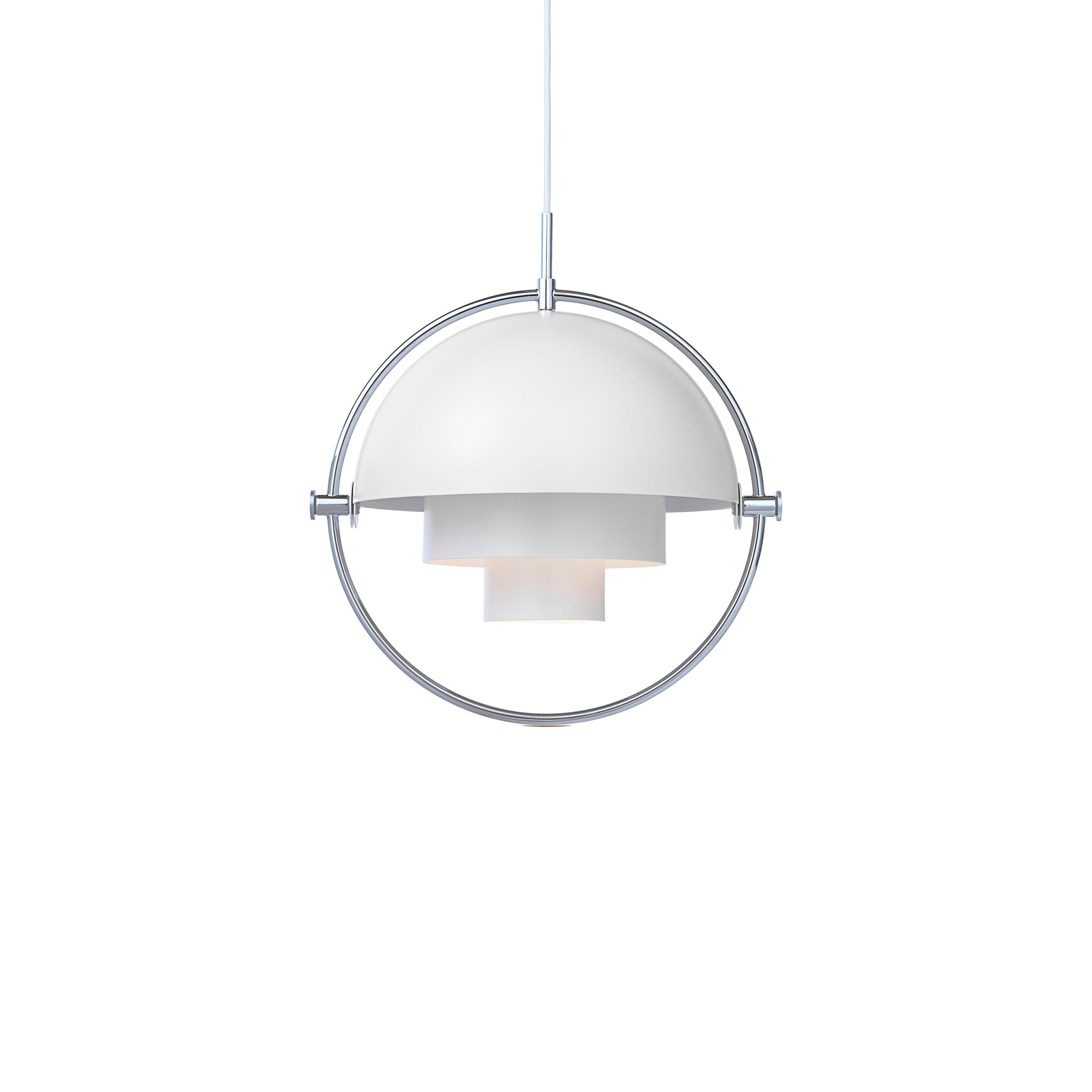 Multi-Lite Pendant: Chrome + White Semi Matt