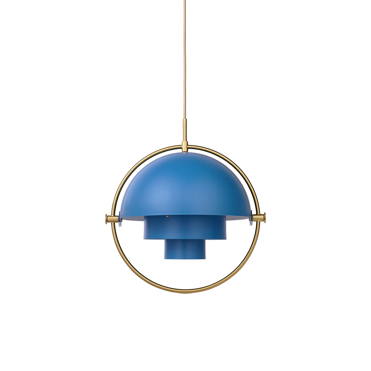 Multi-Lite Pendant: Brass + Nordic Blue Matt