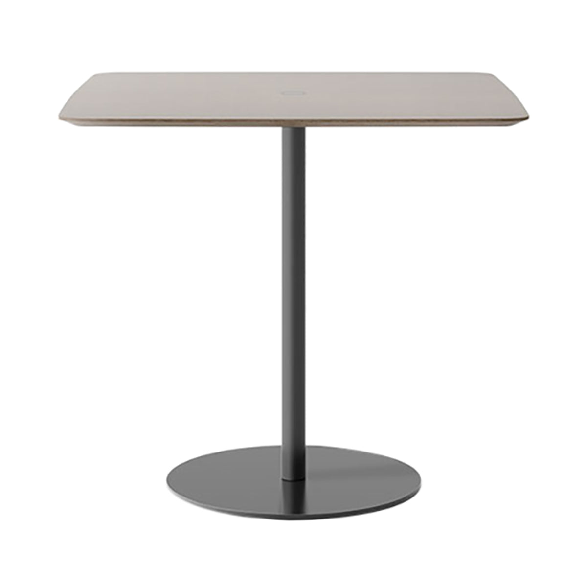 Nucleo Dining Table: Square + Black + Dark Grey Stained Oak