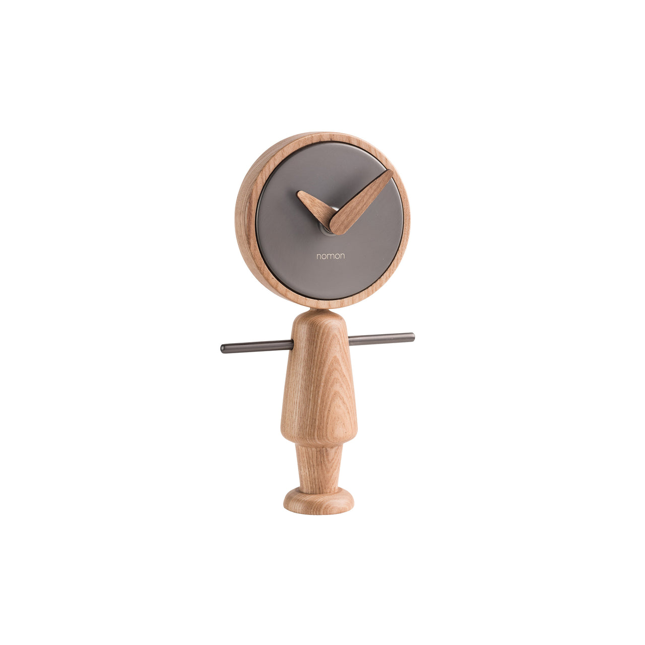 Nene Table Clock: Oak + Graphite Brass