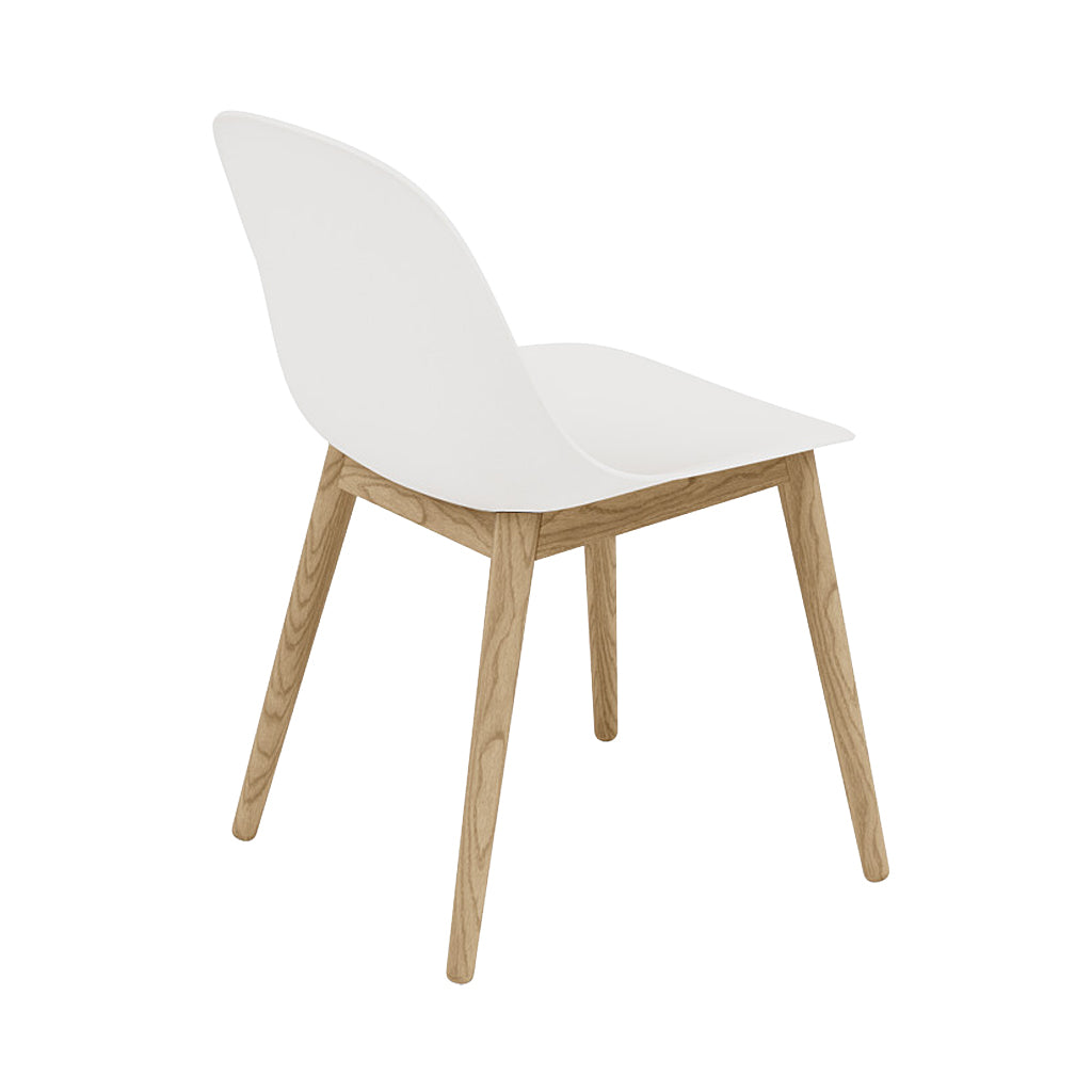 Fiber Side Chair: Wood Base + Recycled Shell + Ochre + Oak