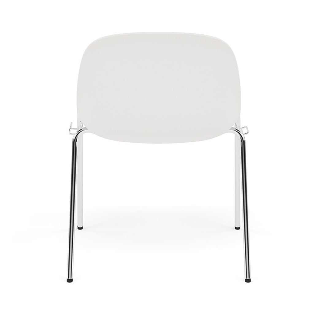 Fiber Side Chair: A-Base with Linking Device + Felt Glides + Natural White