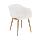 Fiber Armchair: Wood Base + Recycled Shell + Oak + Natural White