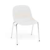 Fiber Side Chair: A-Base with Linking Device + Felt Glides + Natural White
