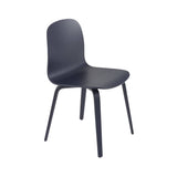 Visu Chair: Wood Base + Midnight Blue