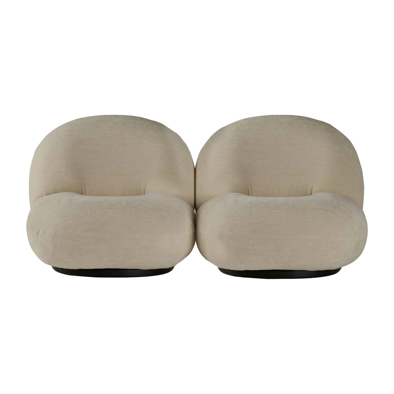Pacha Sofa: 2 seater + Black Semi Matt + Without Armrest