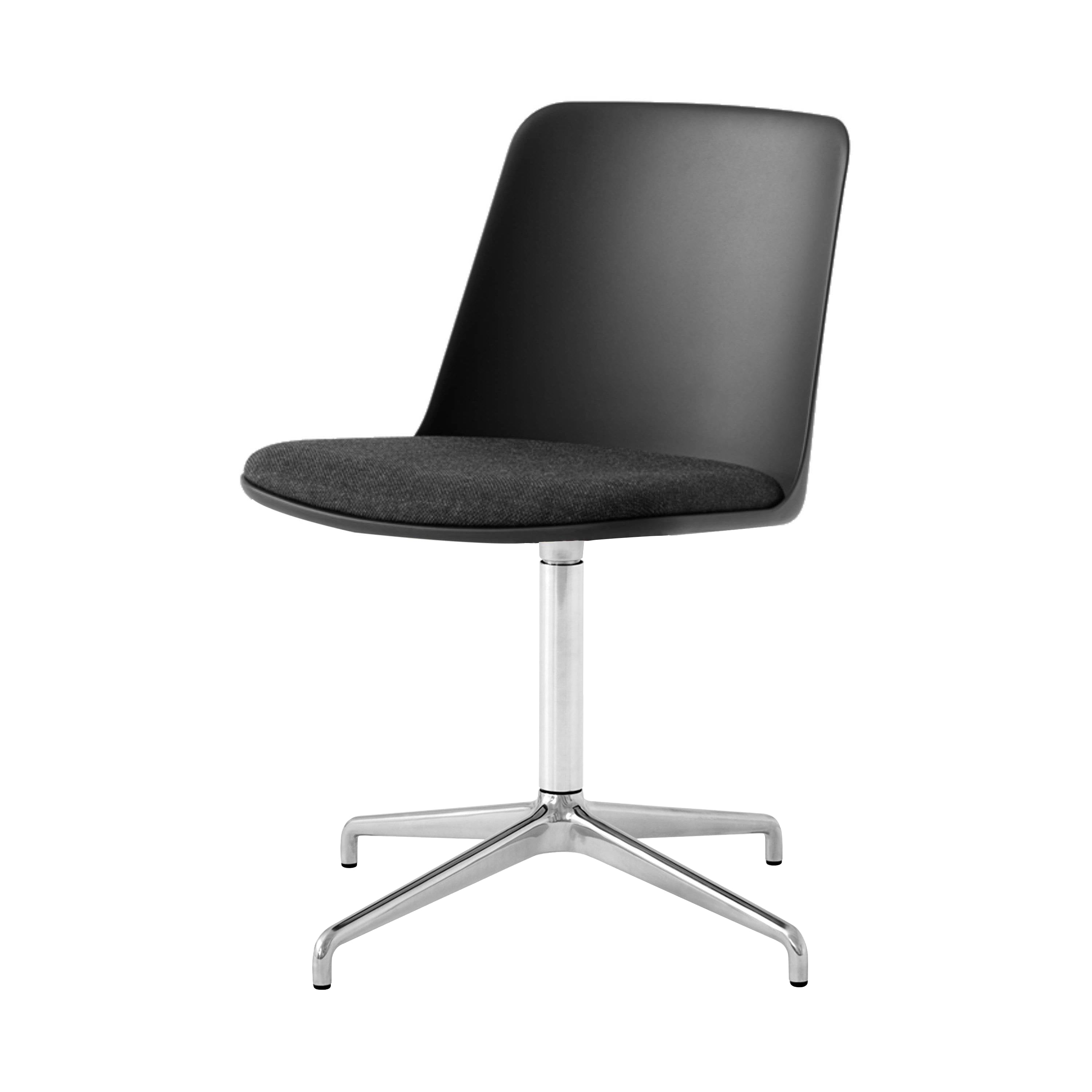 Rely Chair HW12: Polished Aluminum + Black
