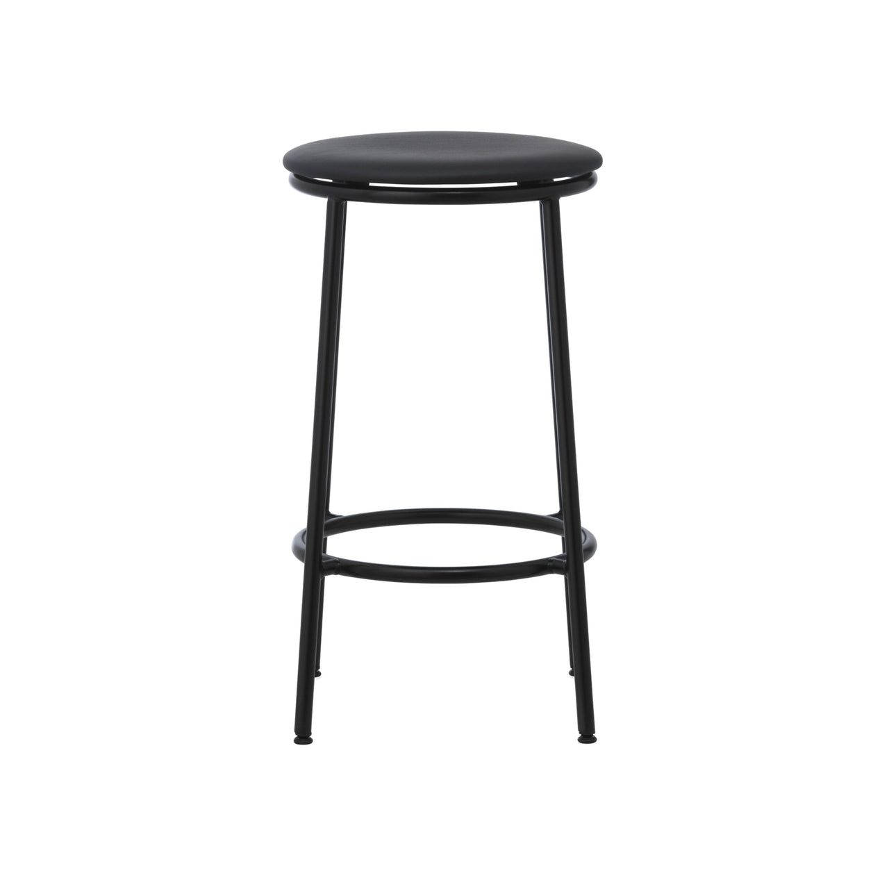 Circa Bar + Counter Stool: Upholstered + Counter + Ultra Leather Black