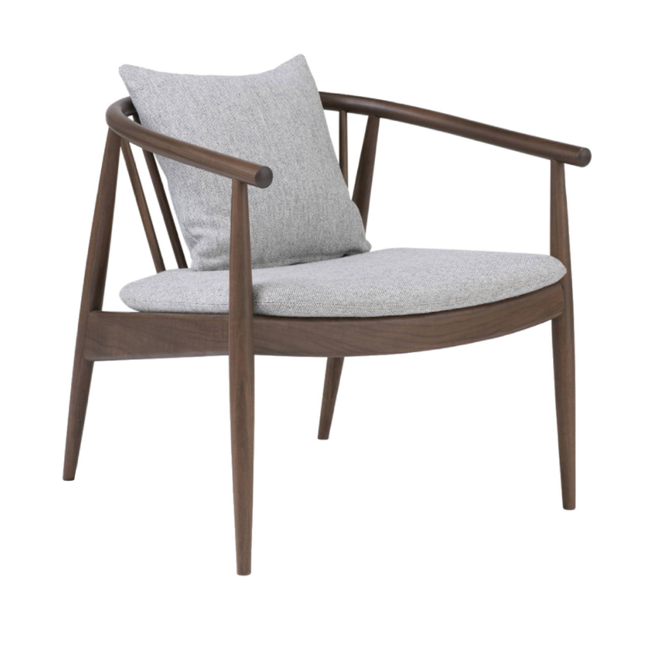 Reprise Chair: Upholstered + Natural Walnut + With Back Cushion