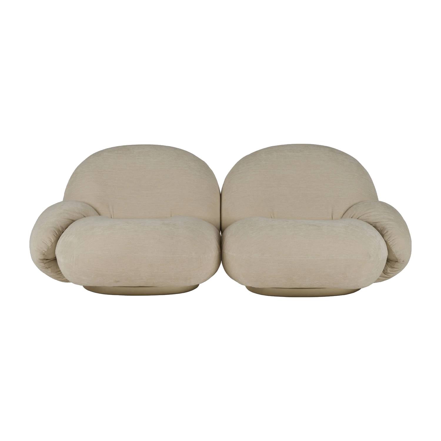 Pacha Sofa: 2 seater + Pearl Gold + With Armrest