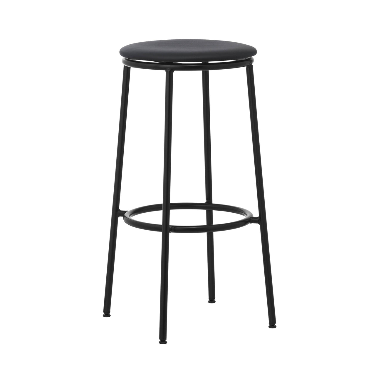 Circa Bar + Counter Stool: Upholstered + Bar + Ultra Leather Black