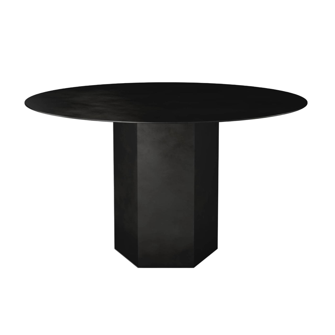 Epic Round Dining Table: Steel + Midnight Black