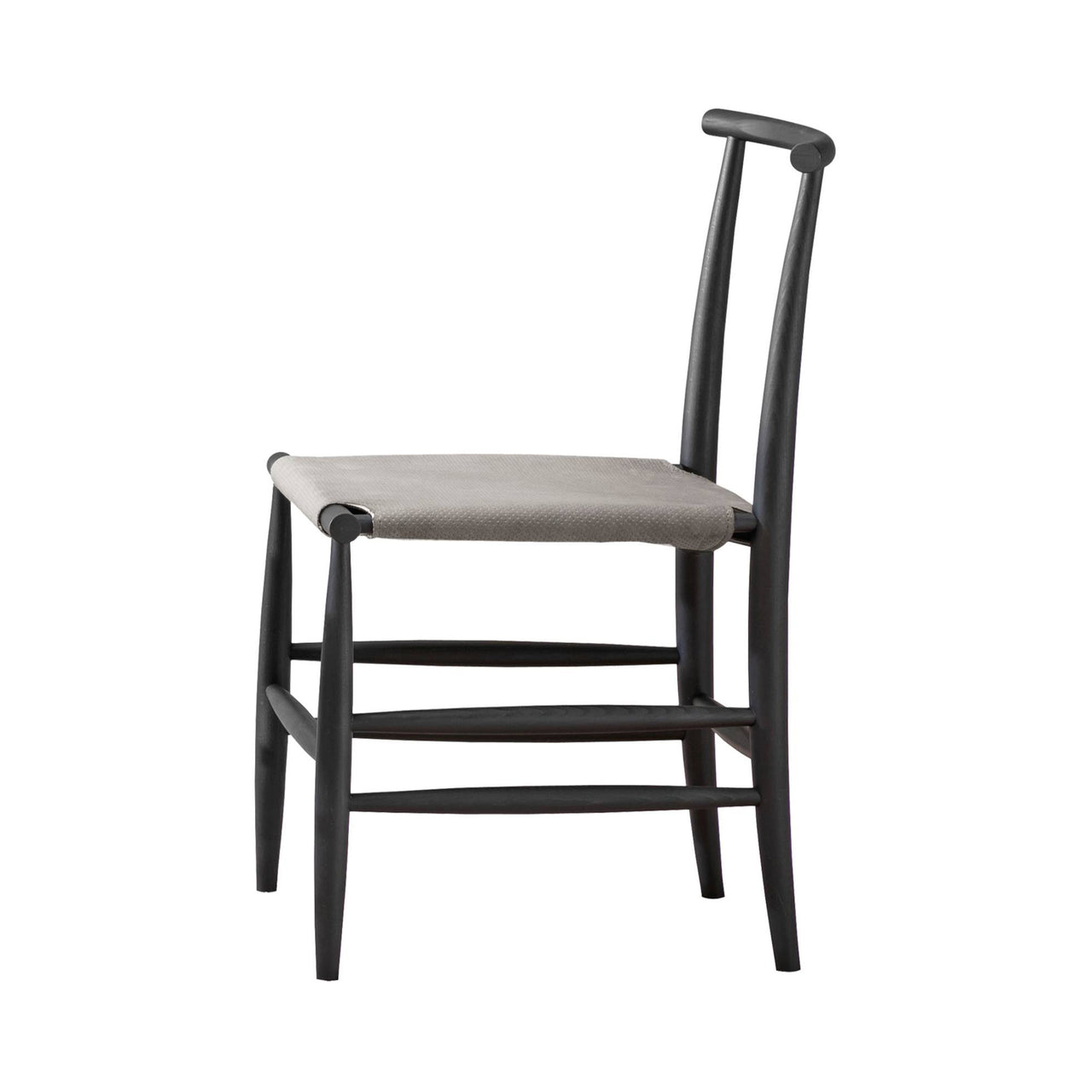 Pelleossa Chair: Black Oak + White Leather