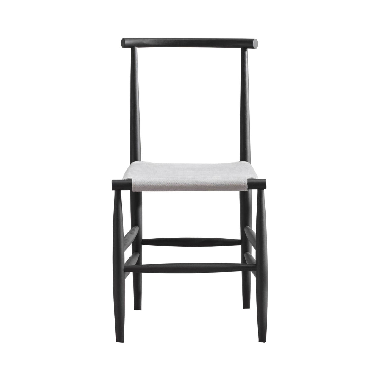 Pelleossa Chair: Black Oak + White Leather