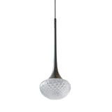 Louis Pendant: Extra Small + Satin Graphite + Clear + Patterned + Black