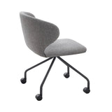 Mula Side Chair: Casters + Lacquered Anthracite