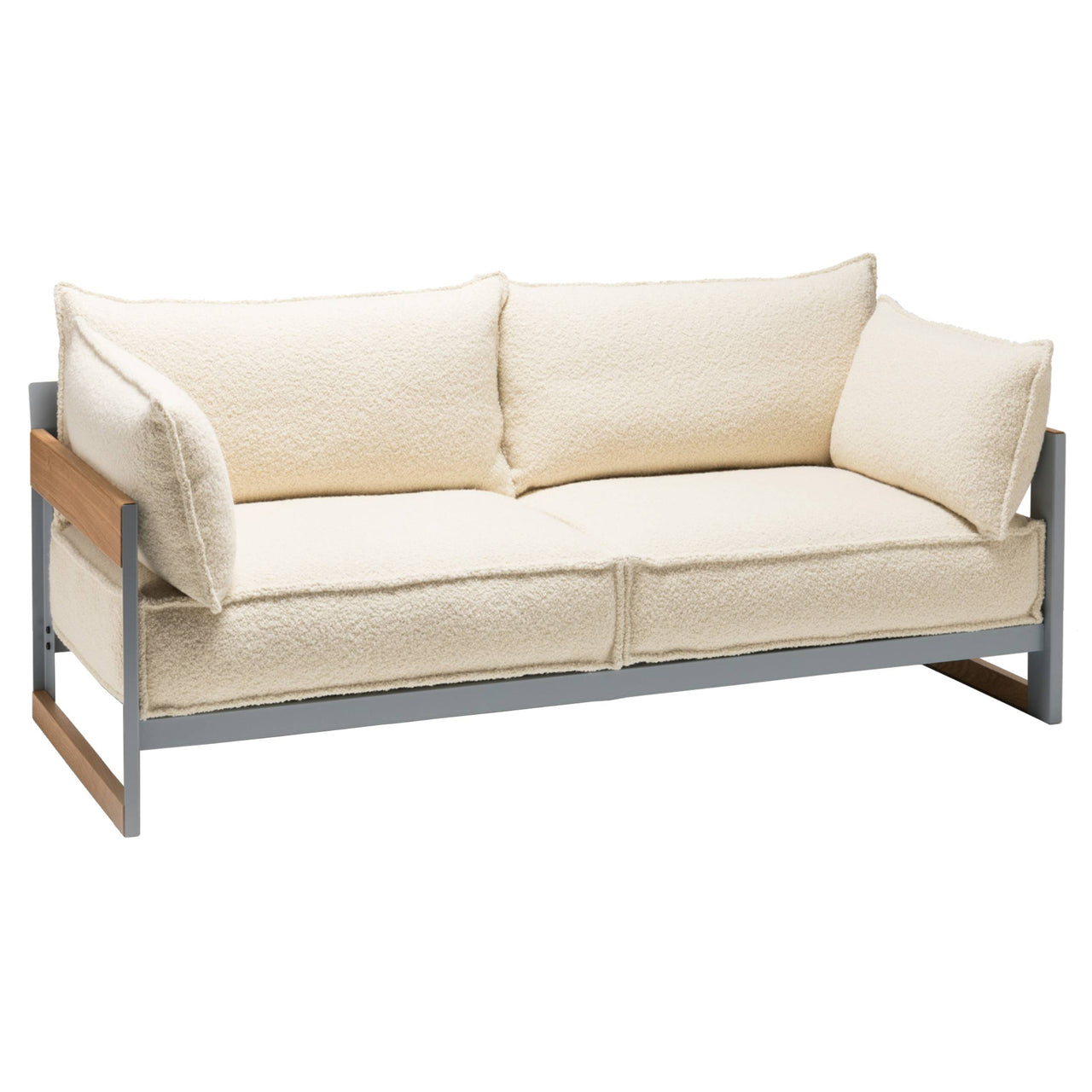 Cassette Sofa: 3 Seater + Grey + Oiled Oak