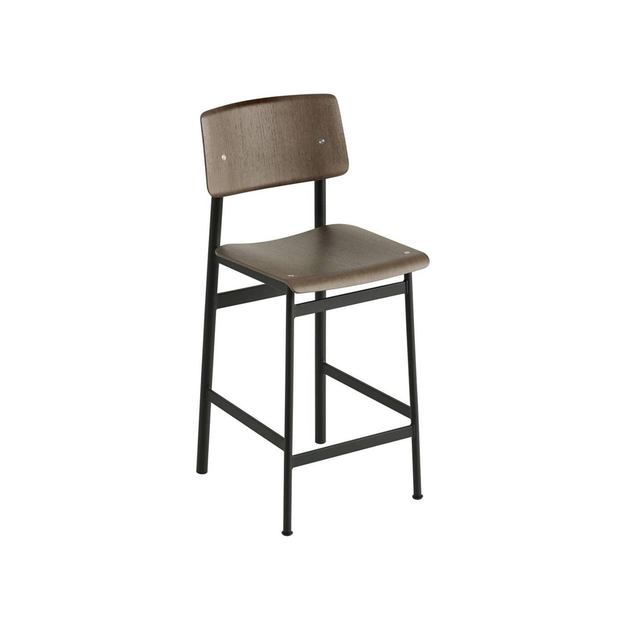 Loft Bar + Counter Stool: Counter + Black + Stained Dark Brown