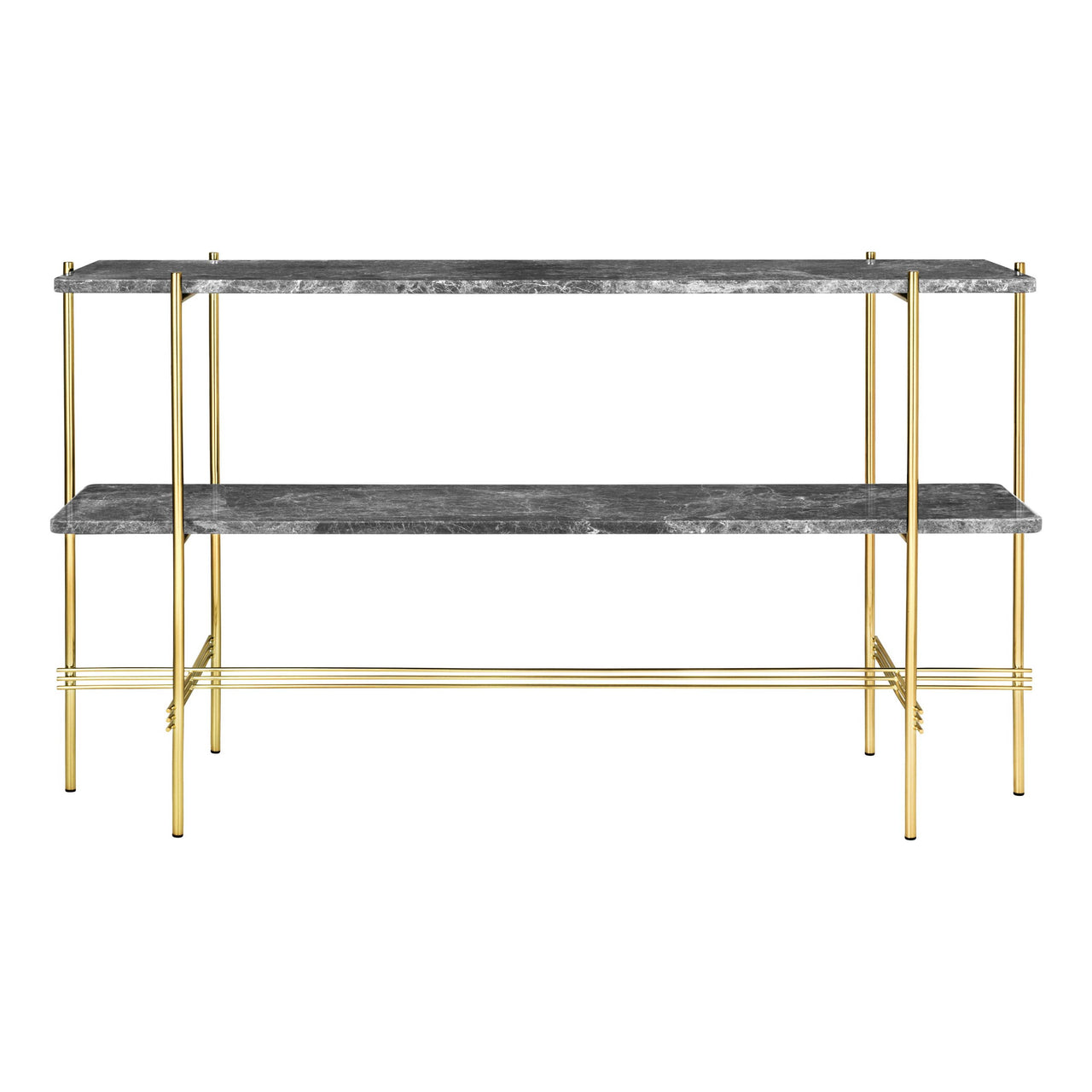 TS Console: Without Tray + Brass + Grey Emperador Marble