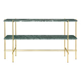 TS Console: Without Tray + Brass + Green Gautemala Marble